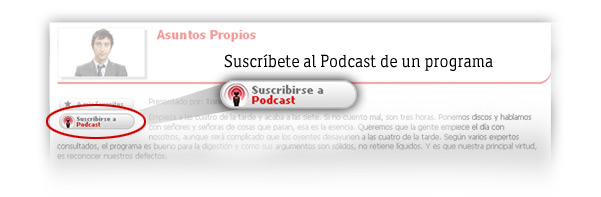 nueva &aacute;rea de podcasts