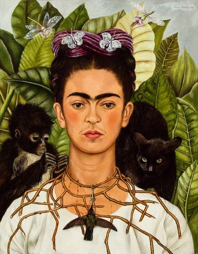 Frida Kahlo. ’Autorretrato con collar de espinas y colibrí’ (1940). Harry Ransom Center, The University of Texas at Austin (Nickolas Muray Collection) / VEGAP 2011, Madrid.