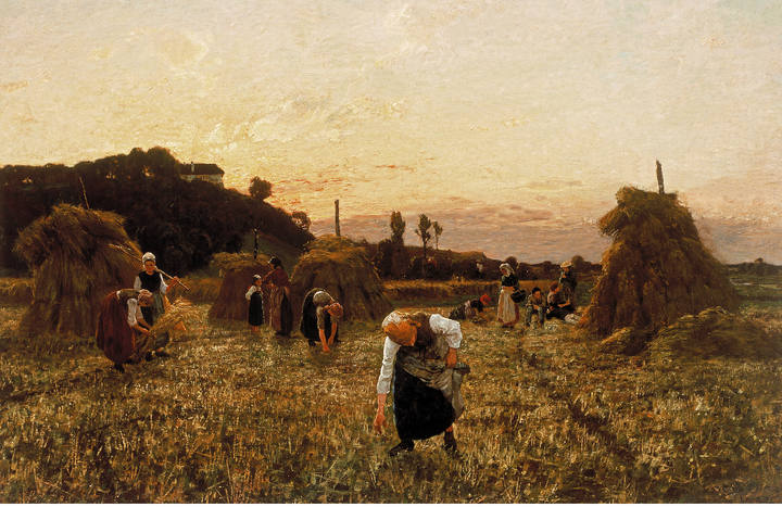 Jules Breton. ’Espigadoras al atardecer’, 1863. Óleo sobre lienzo. Colección Pérez Simón, México.