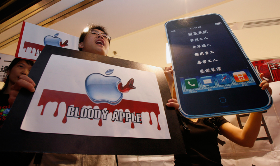 Protesta contra Apple en Hong Kong