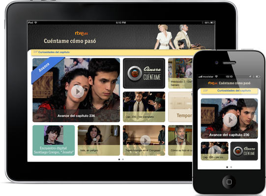 Aplicación de Cuéntame para móviles y tabletas